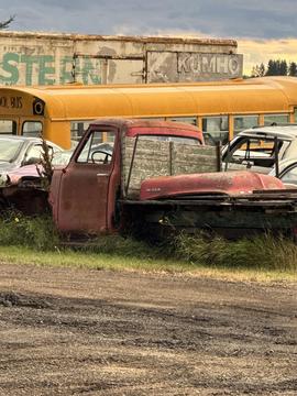 Sell My Scrap Car | Vintage Truck in Scrap Yard Ready for Recycling